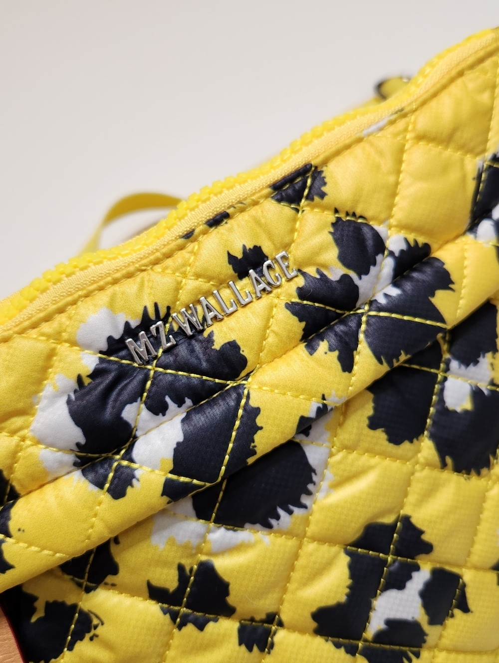 MZ Wallace Yellow Leopard Animal Print Metro Flat Crossbody Purse - Picture 2 of 6